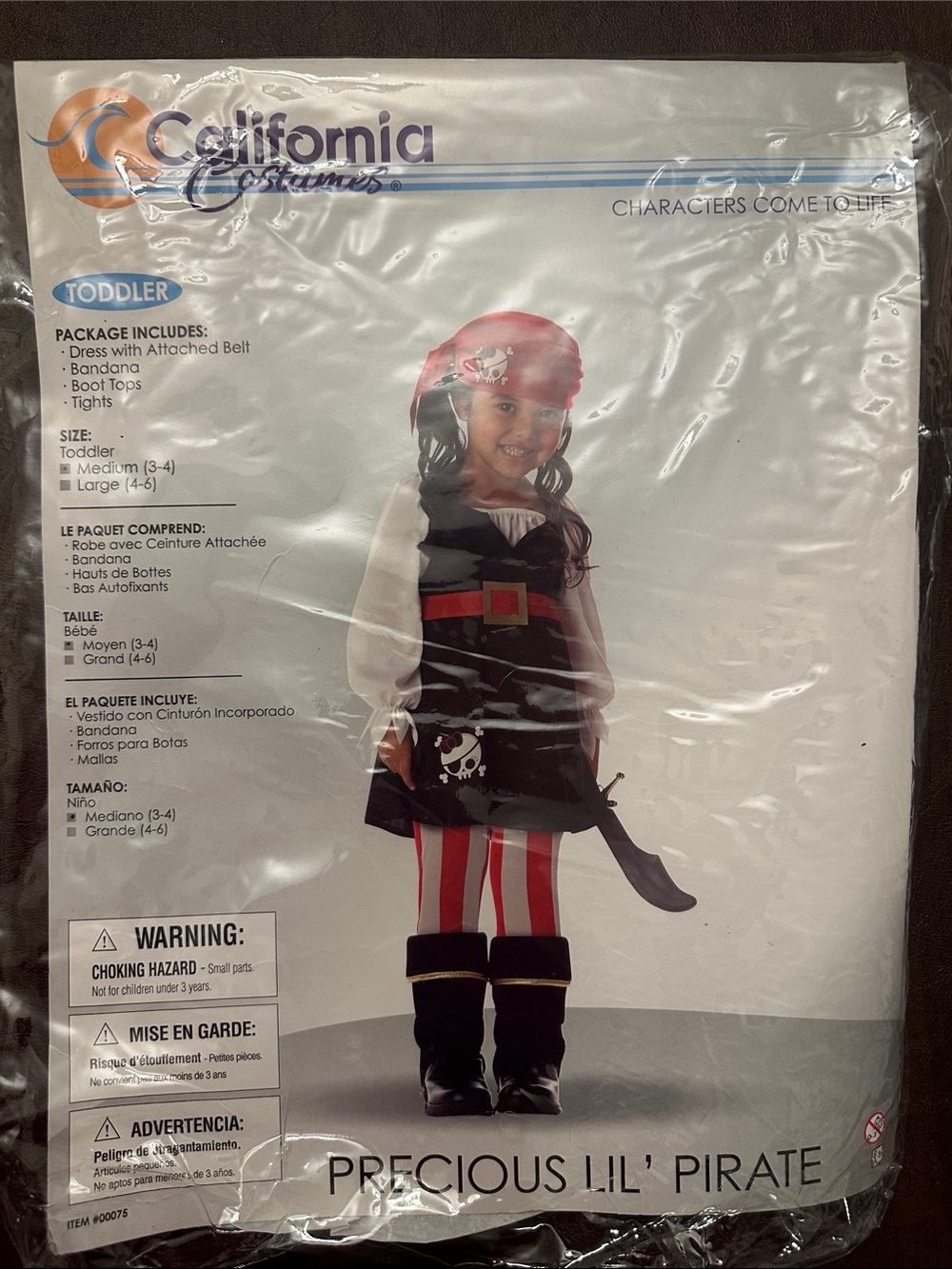 California Costumes Precious Lil' Pirate Toddler Costume - Red & Black
